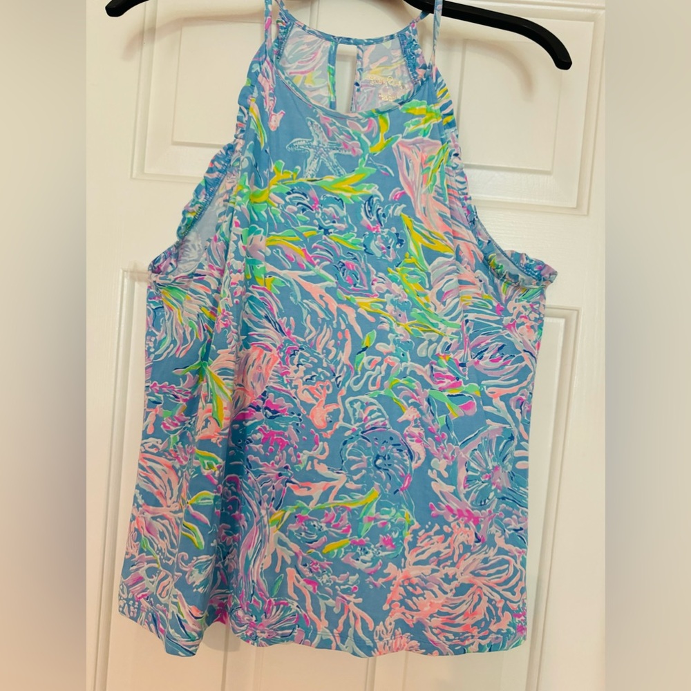 Lilly Pulitzer Ruffled Tank Top Size Large - Picture 4 of 5